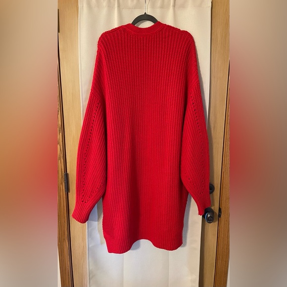 Free People Vibrant Red Cardigan - Size L - Picture 3 of 6